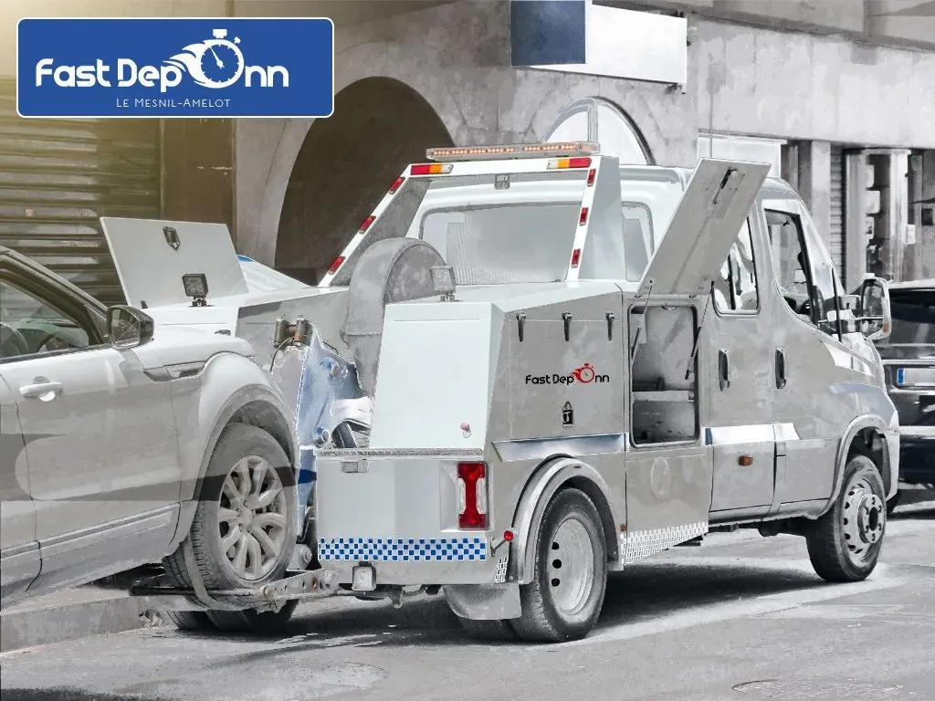 Dépanneuse Fast Depann remorquant un SUV au Mesnil-Amelot – en Seine-et-Marne (77)